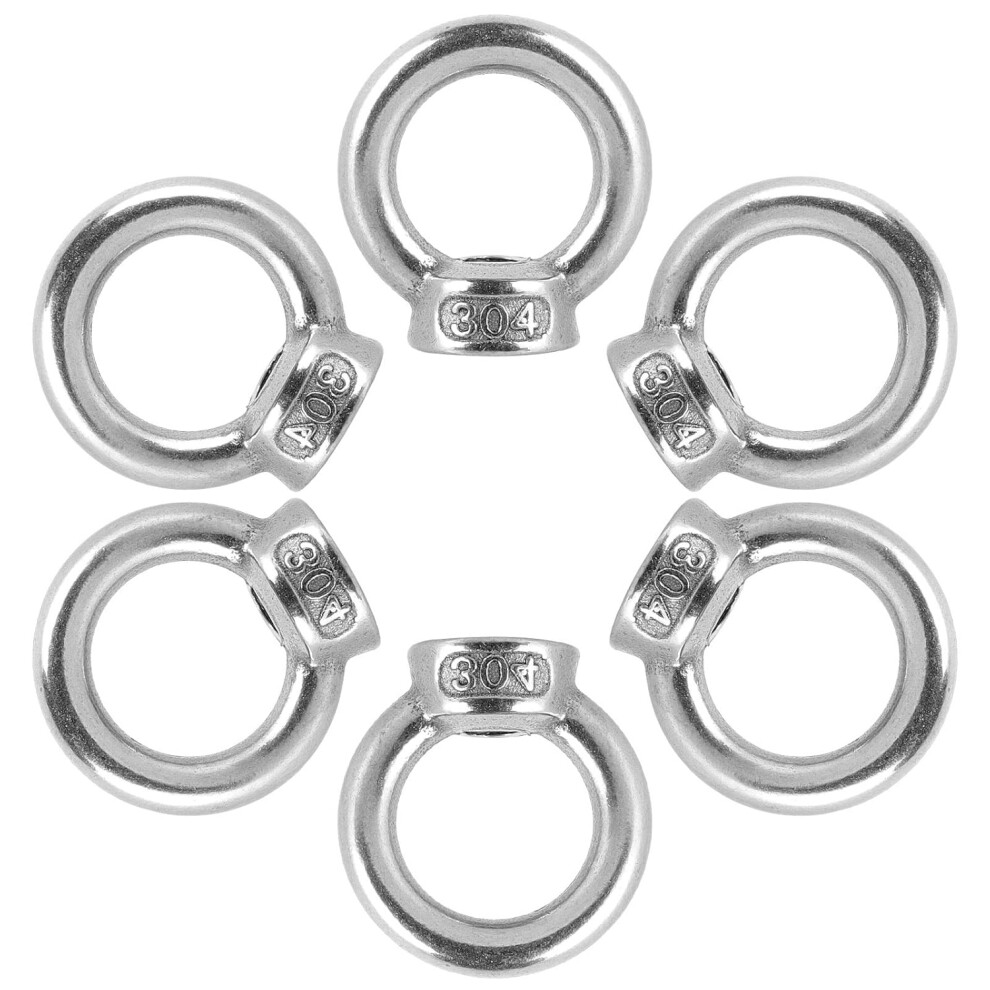 Engineered Stainless Steel Lifting Eye Bolts, Easy Installation Coarse Thread For Corrosion Resistant Antirust Marine Grade Applications (6Pcs) 9405630844634