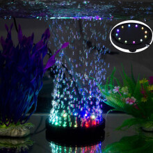 Fish Tank Decoration with Multi-Colored Aquarium LED, Submersible Bubbler Stone Disk for Underwater Bubbler Light Effects
