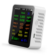 Métre de qualité de l'air portable 9-en-1 avec écran couleur TFT, WiFi, dimensions 70*90*35mm