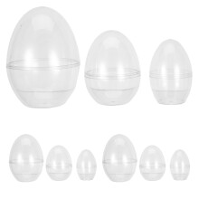 9 Stuks Transparant Plastic Knutsel Ei Vulinbaar Sieradje Feestartikel