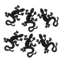6Stk Leichte Gecko Aufnäher Stoff Schwarz Für Vielseitige Kleidung