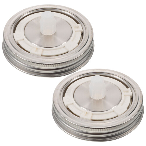 2Stk Fermentationsdeckel Für Mason Jar, Luftdicht, Silber