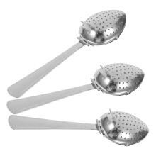 3Stk Teesieb Löffel Ergonomisch Für Büro Und Zuhause Silber
