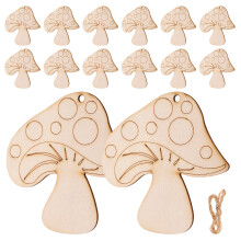 30Stk Leere Holzpilz-Ausschnitte Für DIY-Projekte 3,14x3,03x0,12"
