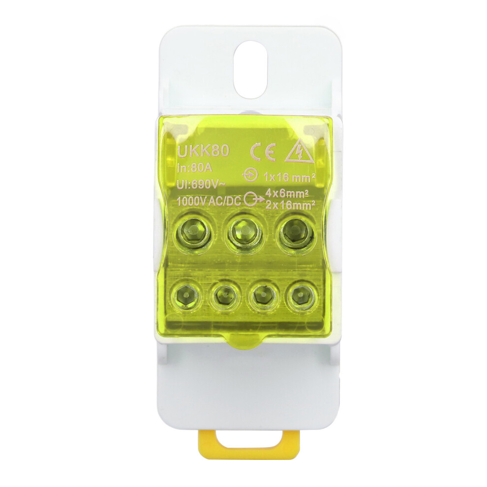 Home Electrical Distribution Box Terminal Block 80A 690V Brass Conductor 8761370160092