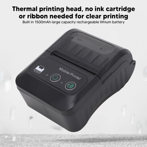 58mm Tragbarer Mini Thermo-QR-Code-Drucker 2in Kabelloser USB-Belegdrucker 2