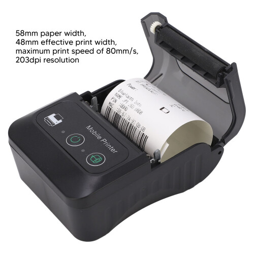 58mm Tragbarer Mini Thermo-QR-Code-Drucker 2in Kabelloser USB-Belegdrucker 1