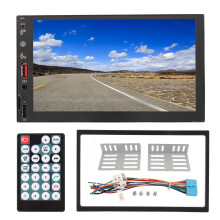 Universal Double Din Car Stereo With 7 Inch Fhd Touchscreen Bluetooth 5.1 Support Android Auto Wireless Carplay Voice Control Mirror Link Backup