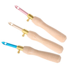 3Stk Sticknadeln Für Stoff Holzgriff Punch Needle Set