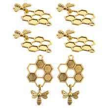 6Stk Goldene Bienen Anhänger Legierung Für DIY Schmuckherstellung