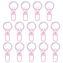 14Stk Bunter Donut Schlüsselhalter Haken U-Förmig Federring Clip Pink