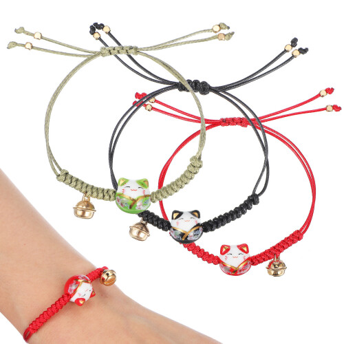 pulseira ajustável de maneki sino, 3 peças