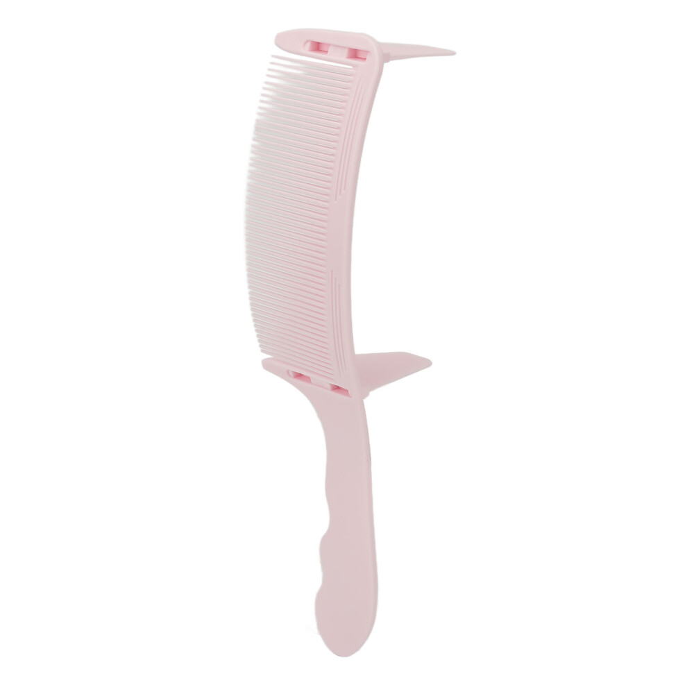 Pink Curved Barber Comb ABS S-Shaped Arc for Flat Top Hair Cutting