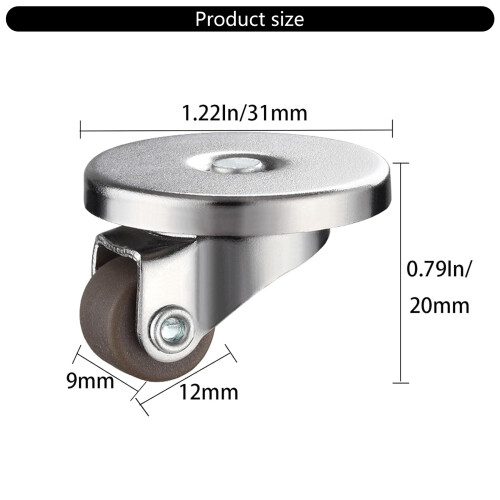 4Pieces Portable Stick Back Casters for Lightweight-Brown 2