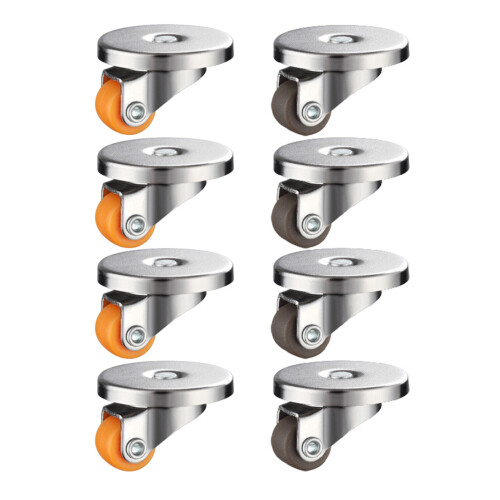 Set of 4 Multipurpose Small Rotating Wheel Stick Casters-Orange 1