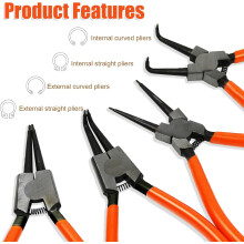 Snap Ring Pliers Set, Professional Circlip Pliers for Industrial Use, High Quality CR-V Steel Construction, Ergonomic Design for Comfortable Grip