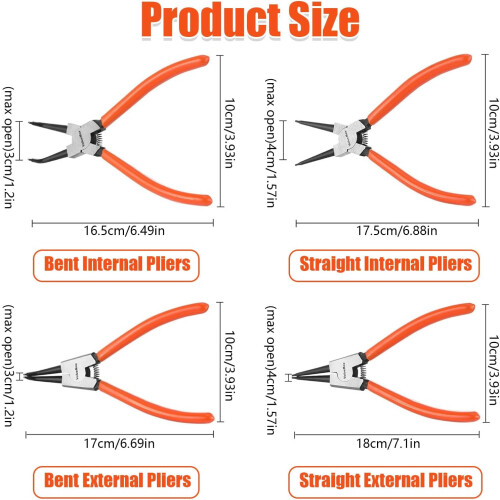 Snap Ring Pliers Set for Increased Accessibility, Ergonomic Circlip Pliers, Precision Tools with Labor-saving Design 2