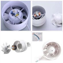 Axial Extractor Fan for Bathroom Ventilation, High Efficiency Room Ventilation Fan with Quiet Operation, Duct Mounted Inline Exhaust Fan for Kitchen