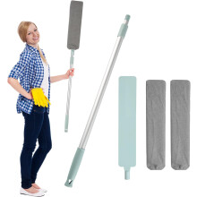 Praf retractabil din microfibră pentru curățarea gurilor, cu tijă extensibilă, praf lavabil cu cap moale și flexibil, instrument de curățare