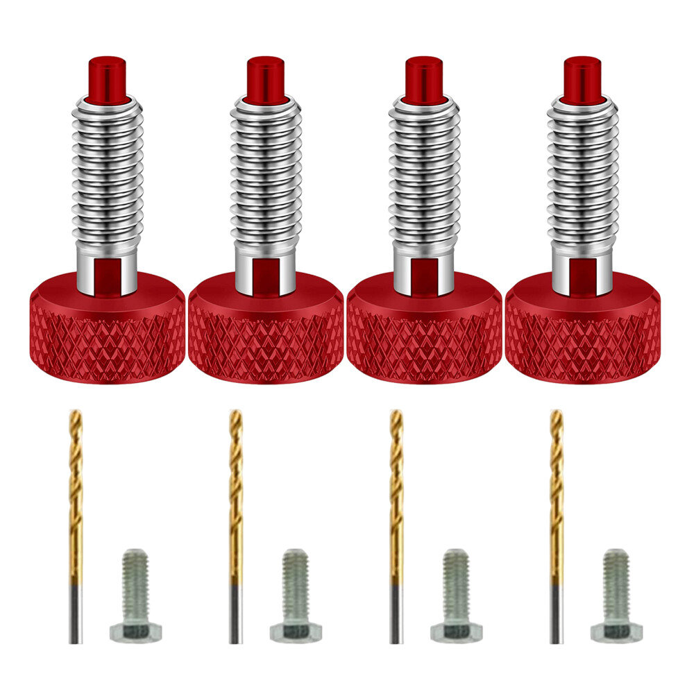 4Pieces M6 Threaded Quick Releases Pin With Sturdy-Red 7732000568732