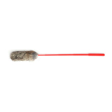 Handgefertigter grauer Katzen-Teaserstab mit flexiblem PC-Stab und Plüschfell