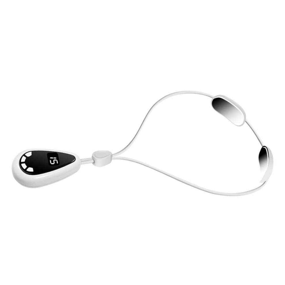 White Portable Neck Massager With Hot Compress & Microcurrent Â