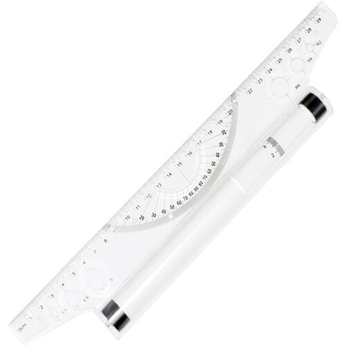 Professional Multi-purpose Drawing Tool, Balancing Scale And Protractor For Geometric Figures, Transparent Plastic With Clear Scale For Architects