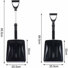 Pala para nieve extensible con diseño telescópico, mango de longitud ajustable para facilitar la remoción de nieve, borde de aluminio duradero y