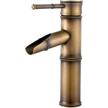 Elegant bambusformet kran, blandebatteri med antikk messingfinish, premium messingmateriale sikrer holdbarhet og stil for vasken på badet ditt