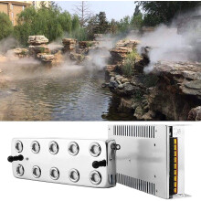Mist Maker 10 Head Ultrasonic Mist Fogger with Waterproof Power Supply Copper Cavity Heat Dissipation for Efficient Cooling, Fogger Humidifier with
