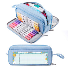 Estojo de lona prático e multifuncional, ideal para escola, escritório, viagens e para guardar maquiagem.
