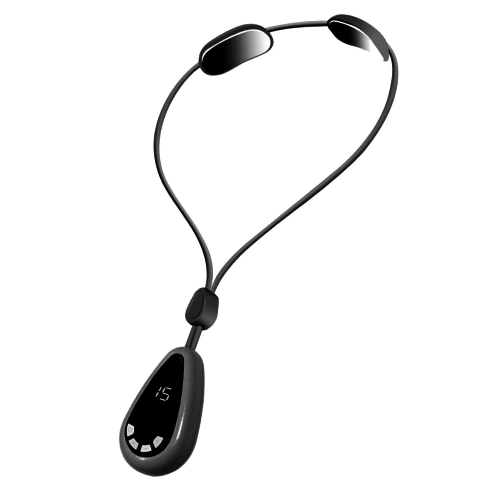 Gray Mini Portable Hanging Cervical Massager Hot Compress Microcurrent