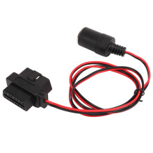 Adattatore per presa accendisigari OBD2 per veicoli, cavo di alimentazione con connettore femmina a T a 16 pin