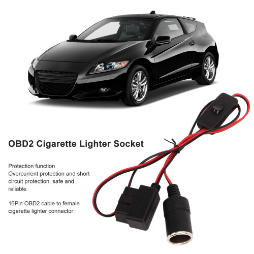 Car Small Power Adapter 16Pin Waterproof OBD2 Cigarette Lighter Female socket 2