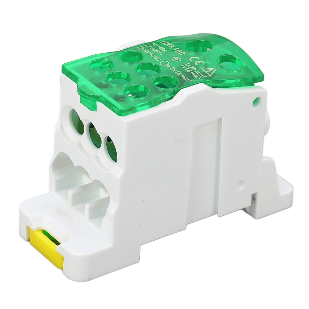Electrical Distribution Box 690V 160A Din Rail Terminal Block Power Box Green 4911370180703