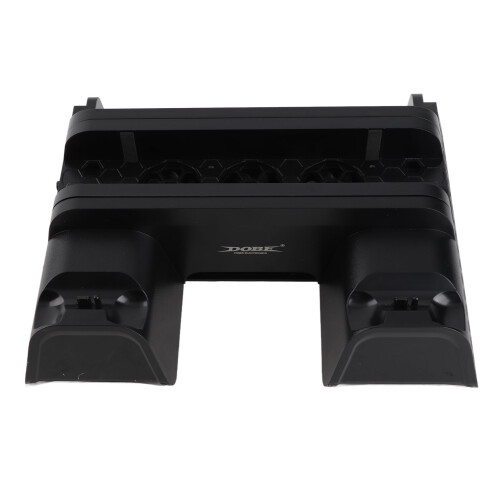 Multifunctional Game Console Fan Base Stand with Disc Storage & Dual Charger 2