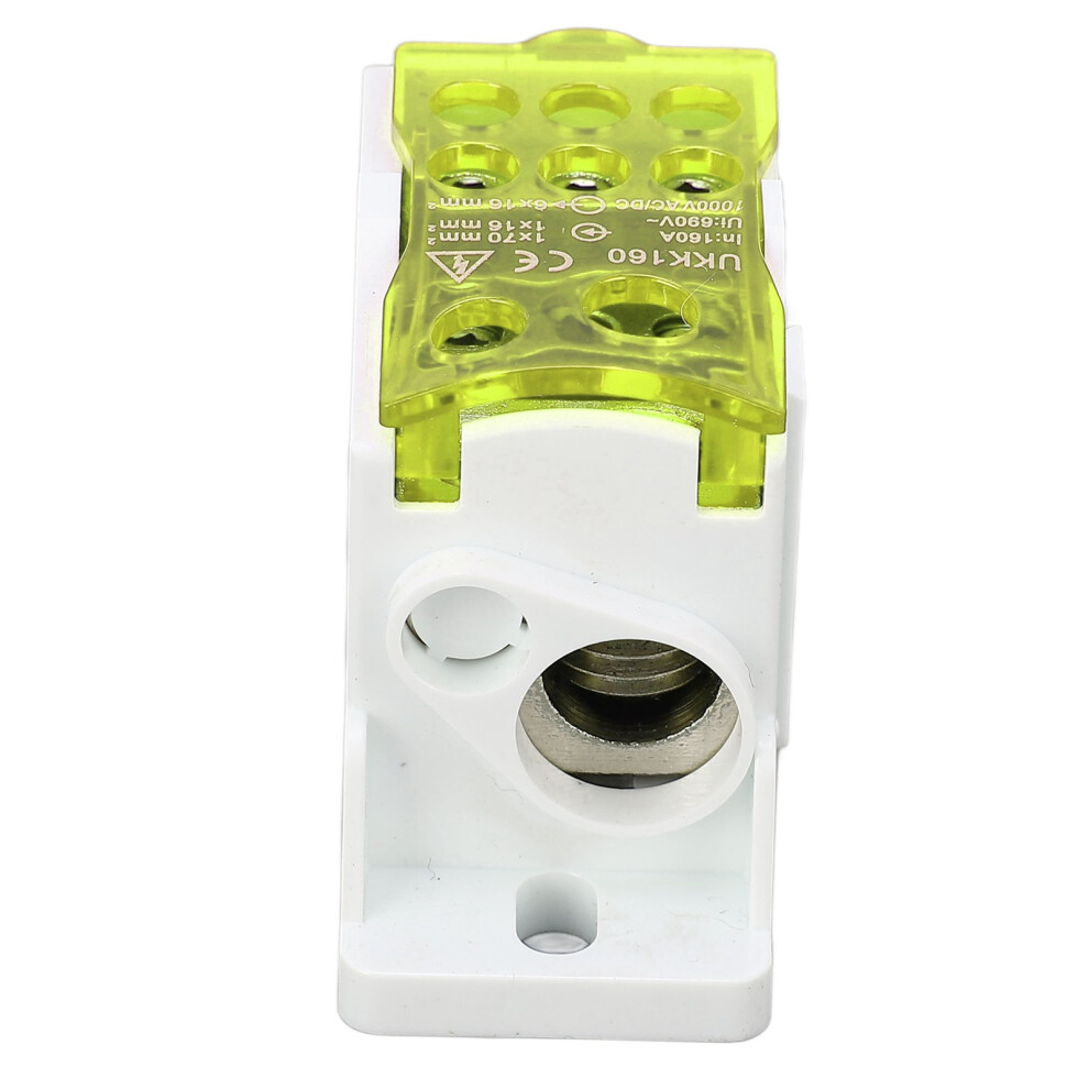 Terminal Block Power Junction Box 690V 160A Din Rail Enclosure Yellow 8741377938122