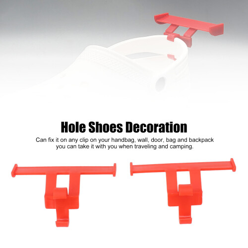 Compact Red Tail Fin Ornament for Clogs - Durable ABS Material 1