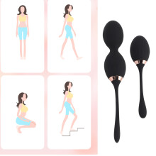 2 Stück Beckenbodenmuskeltrainer aus Silikon, schwarze Postpartum-Übungsball