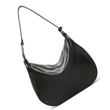 Practical PU Leather Crossbody Bag Casual Dumpling Purse-Black