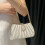 Leichte Abendtasche, plissierte Abendtasche mit-Silber 3