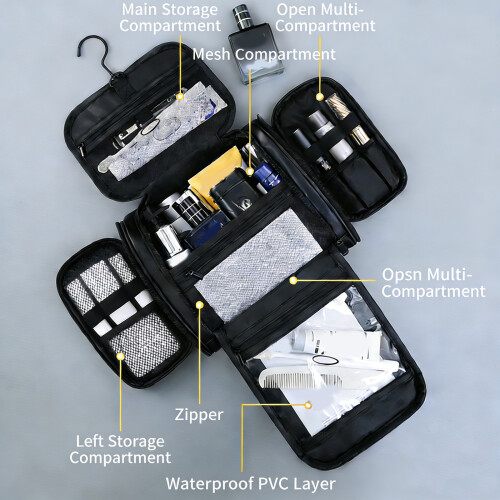 Practical Travel Hanging Toiletry Pouches Waterproof-brown 1