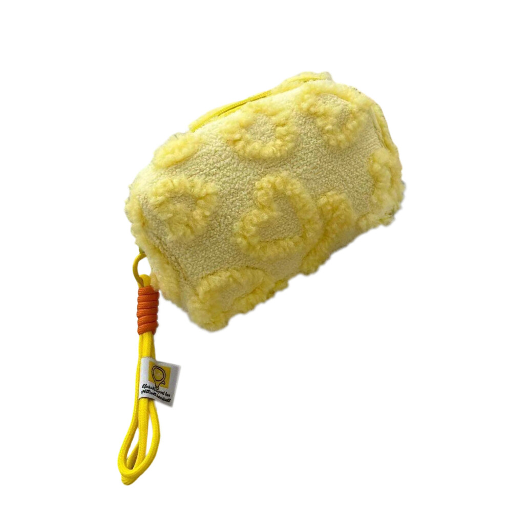 Practical Plushes Cosmetic Bag Heart Shape Resistant-Yellow