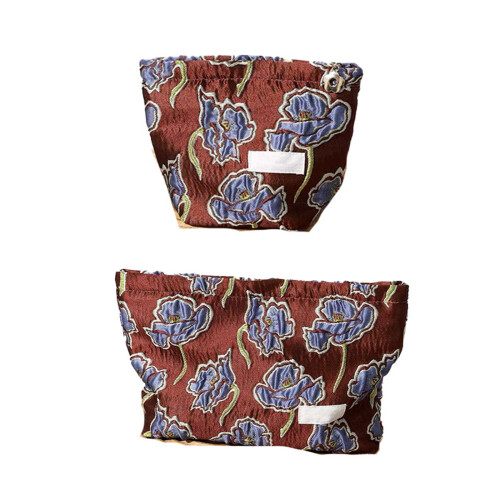 Lightweight Canvas Makeup Organizer with Floral Design for-L 1