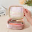 Reise-Make-up-Tasche, Samt-Make-up-Geldbörse mit-Rosa 7