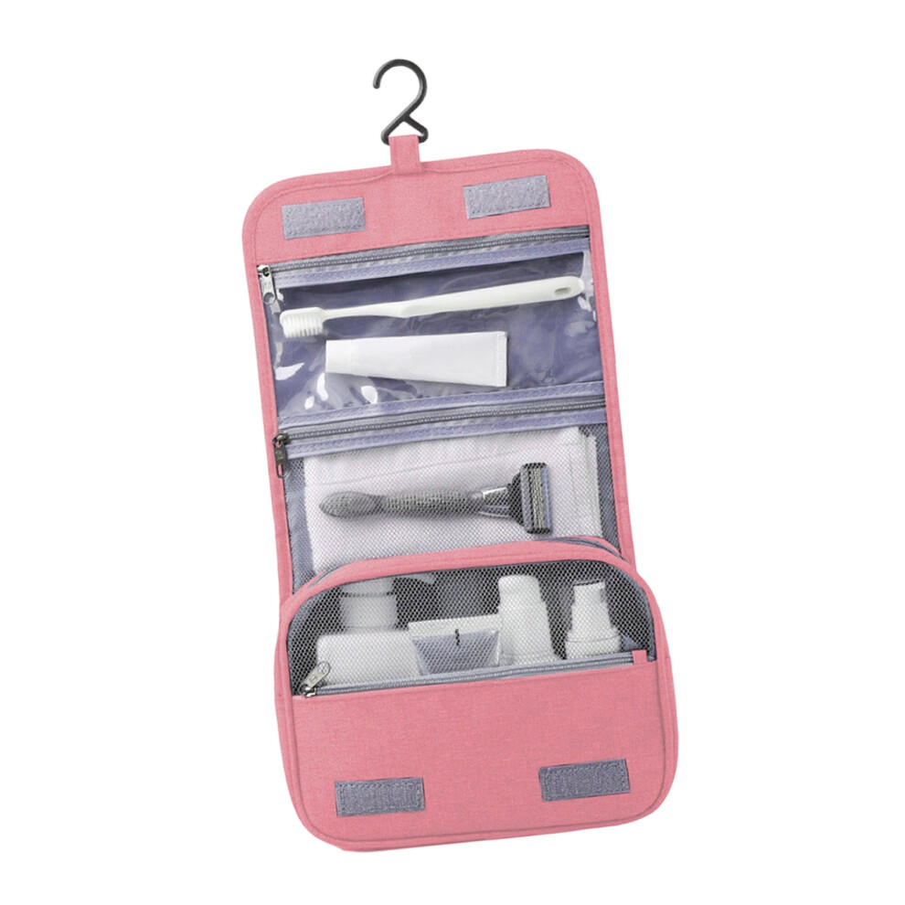 Pink Spacious Waterproof Travel Cosmetic Bag Multiple