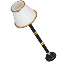 Puppenhaus Mini-LED-Stehlampe im Maßstab 1:12, batteriebetrieben, aus Metall, Puppendekoration