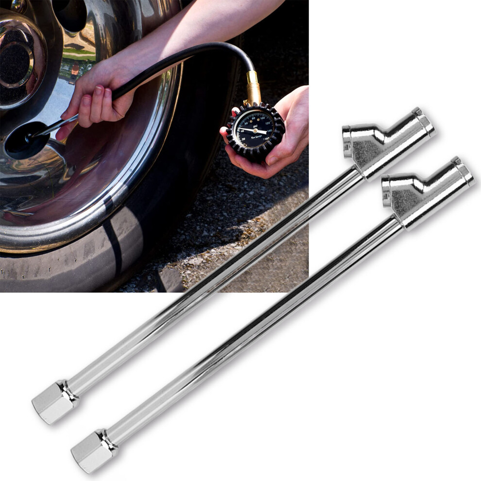 Zinc Alloy Dual Head Tire Chuck With 1/4In Npt And Check Valve 3141370185298