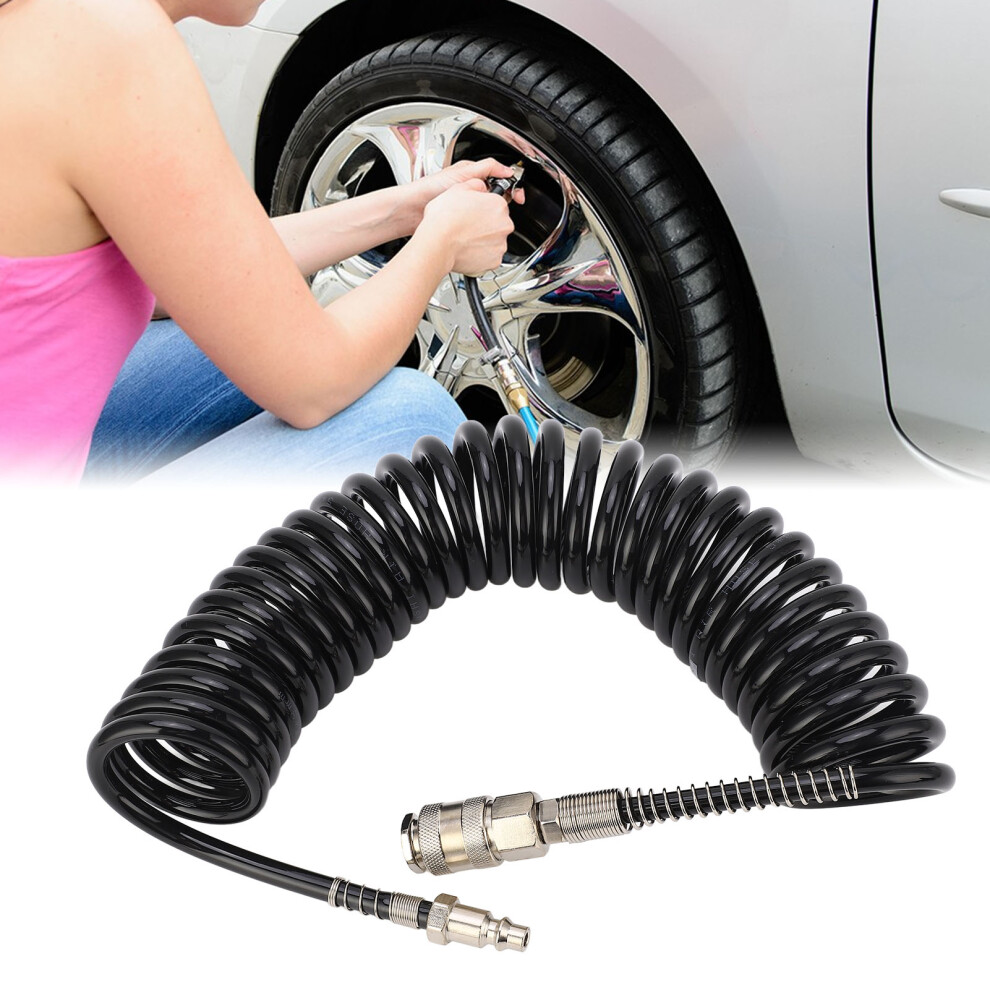 Flexible Coiled Air Hose 5M/16.4Ft For Vehicles Heavy Duty & Pressure Resistant 3241370185196