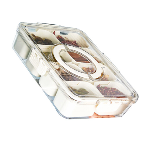 Plastic Storage Box Multi Grids Fridge Food Organizer 8 Grids